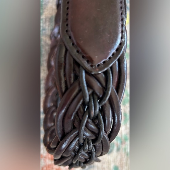 Brighton Ladies Brown Leather Bangkok Weaver Belt, Silver Engraved Buckle - Picture 7 of 13